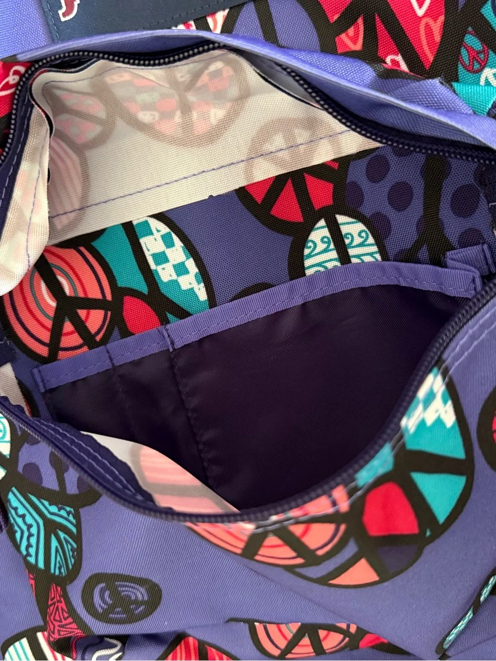 Jansport Purple Peace Sign Backpack